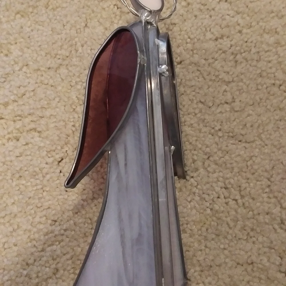Stain glass Angel & Manger Scene